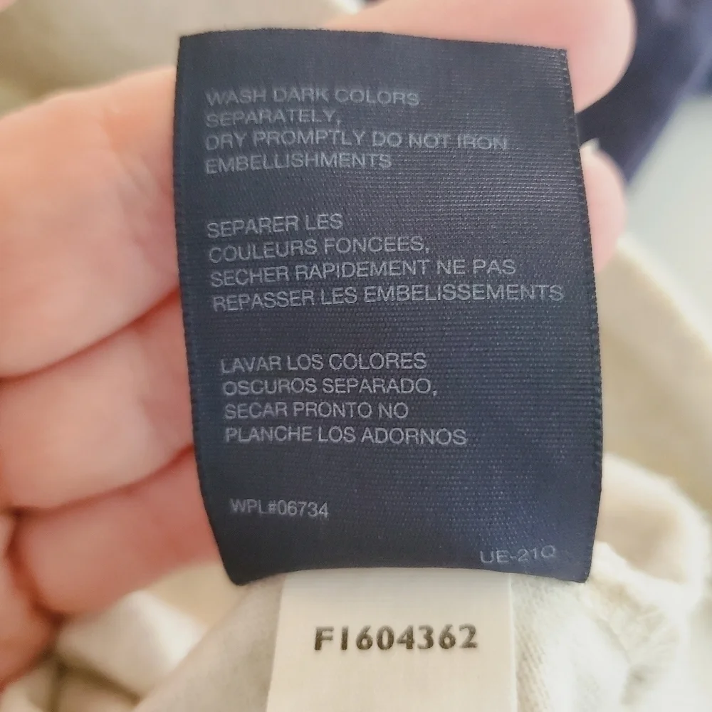 Tommy Hilfiger Boys 1/4 Zip Pullover Off White Blue Size L (16/18)